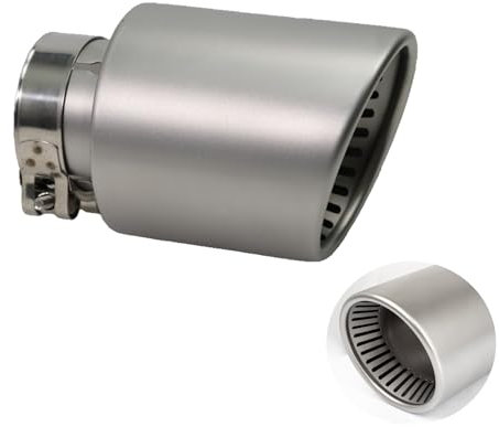 Krtopo La Punta Del Silenciador Del Tubo De Escape Del Automóvil Es Adecuada Para La Garganta Final Modificada Del Tubo De Escape De Acero Inoxidable De 2,5 Pulgadas (63 Mm) (Plata)