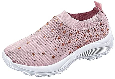 Scarpe Ortopediche Donna Pianta Larga Slip on da Ginnastica Traspiranti Basse Basket Sneaker Ortopedicheda Trekking con Plantare Estraibile Traspirante Sneakers Antiscivolo Morbida Leggere