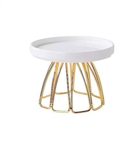 JUNCHENG1008 alzatina per Dolci Squisito Piatto in Ceramica for Torta Alta, Vassoio Dim Sum, Tavolo da Dessert, Cornice for Esposizione, Porta Cupcake espositore per Torte(Bianco,Piccolo)