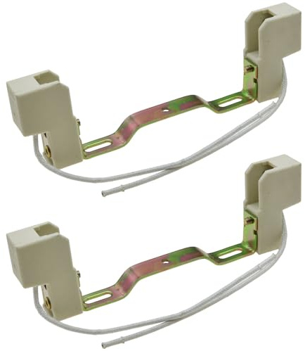 safycaby 2 Pack R7S Ceramics Lamp Base Socket R7S Socket Double-Ended Ceramic Lamp Holder Lamp Holder Conveter Connector with Connector for T3 Halogen Bulb 118 mm White