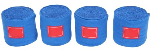 Fockety Vendajes para Patas de Caballo, 4 Unidades de poliéster Grueso, Vendajes Protectores para Patas de Caballo, Suministros para establos, Largo 118.1 Pulgadas Ancho 3.9 Pulgada (Azul Real)