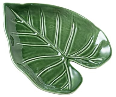FSSTUD Repose-cuillère en céramique en forme de feuille verte - Support de spatule en porcelaine - Repose-ustensiles et spatules - Décoration de cuisine moderne