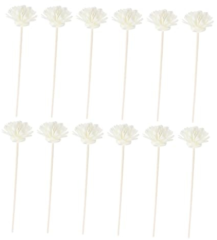 ROMISBABA 12 Varillas Difusoras de Aromaterapia Forma de Flor Artificial, Repuesto para Difusor, Hechas, Liberan Aroma, Refrescan el Ambiente, para Hogar y Oficina