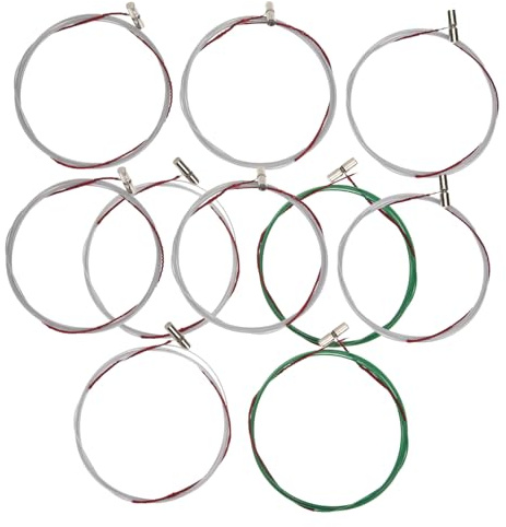FRCOLOR 10 Stück Metall Saitensatz für Guzheng mit Klarem Klang und Hellem Bass Geeignet als Ersatzsaiten für B-Typ Guzheng Instrumente