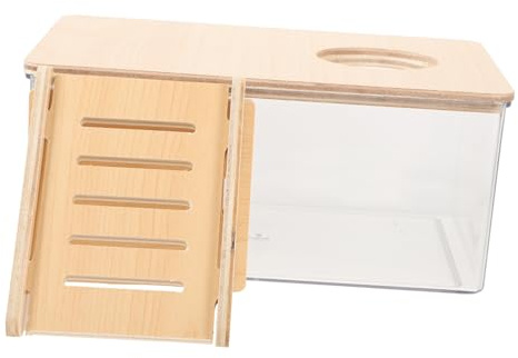 Artibetter Acryl Hamster Sandbad mit Leiter Transparent Sandbad Box für Hamster Meerschweinchen und Kleine Haustiere Robust Einfach zu Reinigen