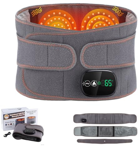luminabelt - rotlichttherapie-gürtel mit massagefunktion,3 Heiz- & Vibrationsmodi,Touchscreen-Steuerung,Komfortabler Rücken- & Bauchtherapie-Gurt zur Muskelentspannung und Schmerzlinderung ﻿-grey