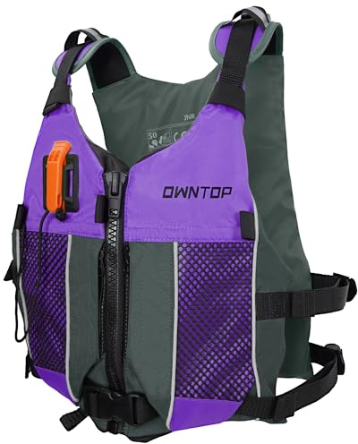 Owntop Gilet da Bagno per Adulti e Junior, Giubbotto da Nuoto con Doppia Tasca in Rete e Fischietto Attaccato, Gilet da Nuoto Unisex per Paddleboarding Kayak sup Pesca Sport Acquatic
