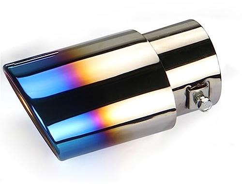 tuyau d'échappement de voiture Couvercle de pointe silencieux d'échappement voiture en acier inoxydable bleu rôti, accessoires décoration style 1 pièce