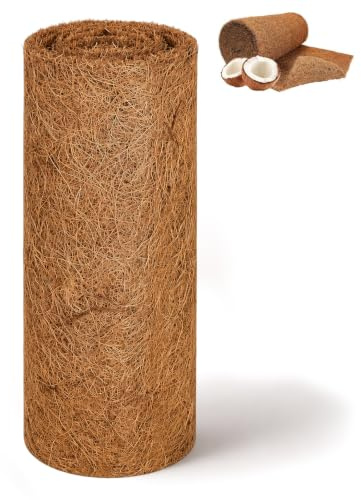 Hbzunt 1 tapis de coco - 100 x 30 cm - Insert en fibre de coco 100 % naturelle - Protection des plantes d'hiver - Feuille de noix de coco - Pour plantes en pot, fenêtre, tapis en tissu, plantes