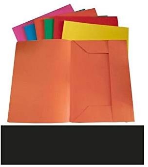 SVARTA KARTONG - mapp för handlingar 3 klaffar 25 mappar enfärgad svart tunga saga 200 g 245 x 345 mm urval VARZI CARTOLERI FRÅN 1956