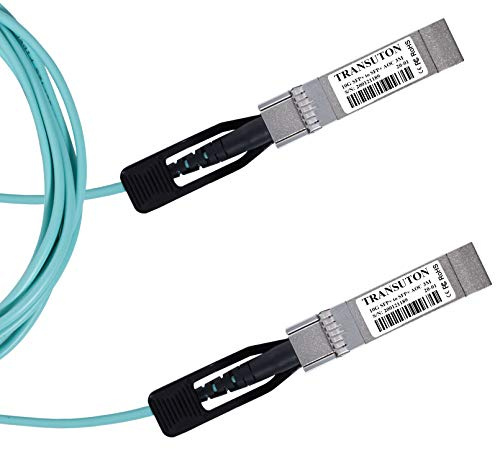 Câble SFP+ AOC 10G | 10 GBASE SFP+ vers SFP+ fibre optique active compatible avec Cisco SFP-10G-AOC-20M, D-Link, Supermicro, Mikrotik, ZTE, appareils 20 m