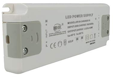 Fuente de alimentación transformador CV 40 W 24 V 1,67 A Super Slim Solo 19 mm Espesor (40 W 24 V)