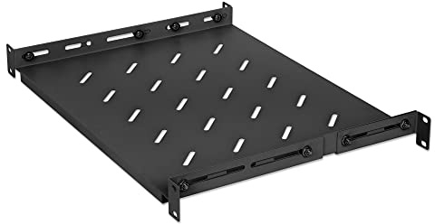 Intellinet 714082 Regal 19 Zoll Fixed mit Verstellbarer Tiefe von 350 bis 550 mm 1U Schwarz Schwarz