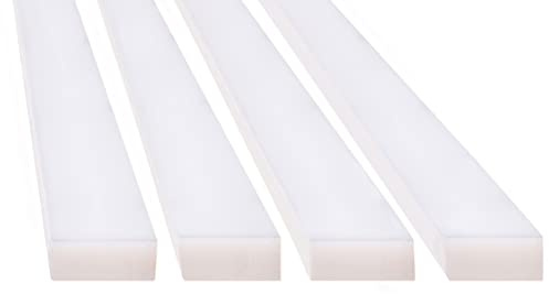 Hatsbi UHMW Crosscut Sled for Table Saw Sled Miter Bars 3/4 X 3/8 X 17 for Jigs Fixtures or Miter Slots (Size 3/4x3/8) 4 x UHMW Bars