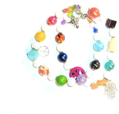 SSH-Design - Wickelarmband - HIPPIE BOHO IBIZA - weiß & bunt -
