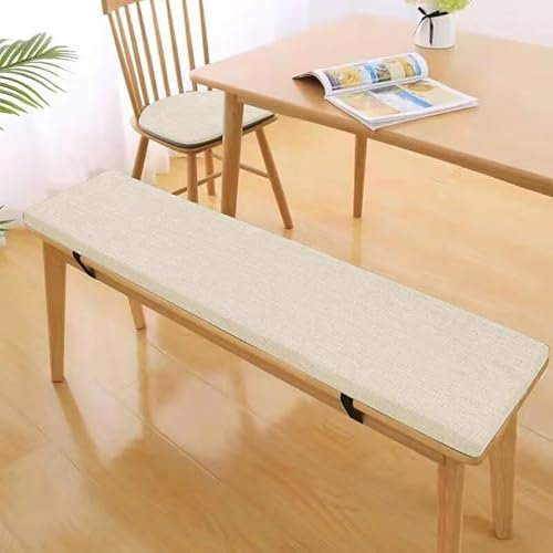 Tielag Bankauflage Stuhlkissen, Sitzkissen für Bank, Waschbare Bankkissen Sitzauflage, Abnehmbarem Bankpolster Auflage für Gartenbank Schaukel, Terrasse, Esstisch, 130×35×5cm
