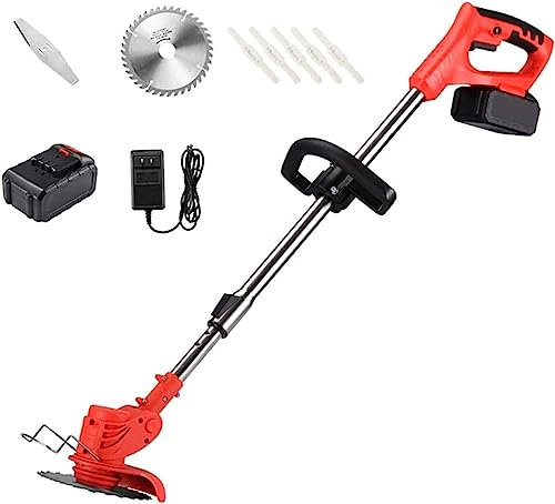 String Trimmer Electric Lawn Mower Small Household Lawn Mower The Best Assistant for Gardens and Farms with Plastic Blade (Size : Battery*1)