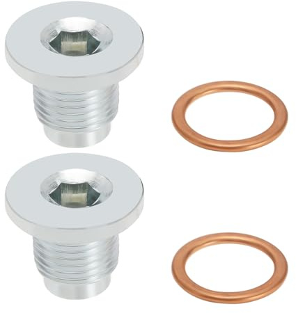ECSiNG 2pcs Car Oil Drain Plug Oil Sump Plug Oil Drain Screw 11137585928 11137546274 Compatible with BMW Mini R56 R55 R57 R58 R59 Engine Oil Drain Plug Sealing Ring