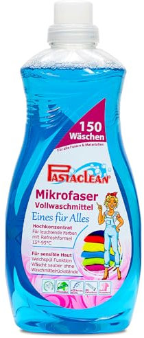 Pastaclean® Flüssigwaschmittel 150 Waschladungen - Mikrofaser Vollwaschmittel für alle Textilien, 1,5 Liter