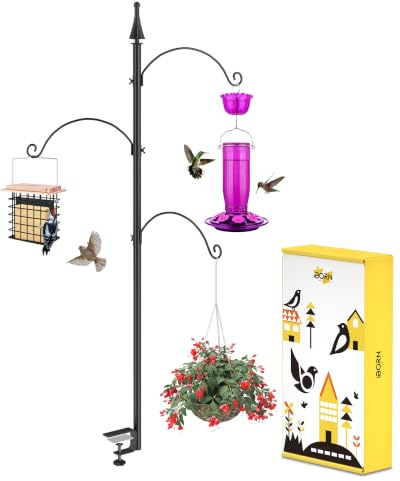 iBorn Haken für den Außenbereich–Klemmhaken für Geländer, 114cm,Vogelfutterhalter für Geländer, geeignet für Kolibri-Futterspender und andere hängende Futterstationen,（Futterspender Nicht enthalten）