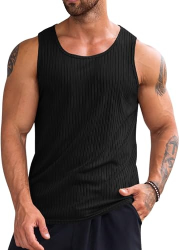 Runcati Herren Tank Top Fitness Muskelshirt Gym Achselshirts Workout Tankshirt Bodybuilding Ärmelloses Shirt Sport Unterhemden
