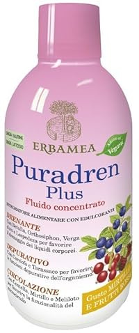 Erbamea Puradren Plus Fluido Concentrato Gusto Mirtillo e Frutti di Bosco