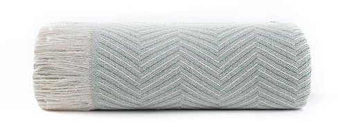 Todocama - Multifunktionellt överkast, Foulard-filt, pläd för säng, sängöverdrag, jarapor, tillverkad i Spanien, Espiga. (180 x 260 cm, grön)