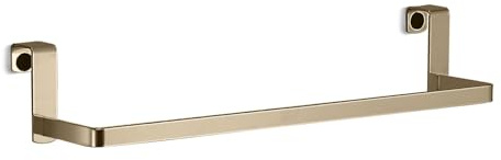 Gedy Tosca Porta Asciugamani da Appendere Sopra Porta o Anta del Mobile da Bagno, in Acciaio Inox Finitura Oro Opaco, Battente 20mm, Feltrini Antiscivolo sui Ganci, Appendi Asciugamani da Porta