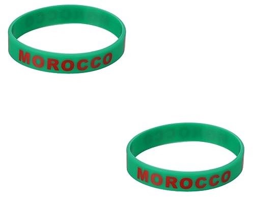 VANZACK 2sets Country Silicone Wristband Morocco Flag Soft Comfortable for Sports Games 6pcs*2
