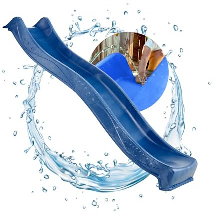 Spielturmking Kinder Rutsche Outdoor Garten Spielgeräte, Stabile Wasserrutsche für Kinder, Alternative zu Indoor Spielgeräten, 2,30 Meter lang (Blau)