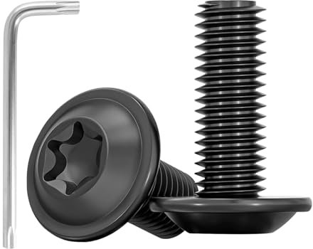 20 Pièces COEKI Vis à Tête Bombée avec Bride M6x20mm, Acier Inoxydable A2 V2A Vis à Six Pans Creux, pour Meubles équipements Mécaniques