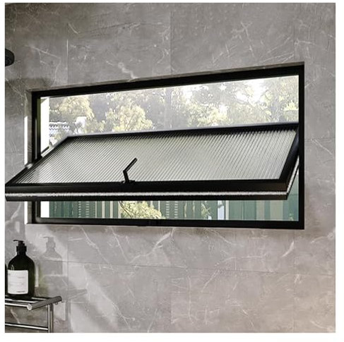 Finestre scorrevoli Finestra a poppa nera a righe verticali, 14 18 20 22 26 pollici Finestra di ventilazione in alluminio per uso domestico con chiusura alta, rotazione a 360°, per casetta/pollaio/ser