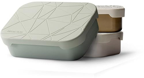 MAMEIDO Lunch Box 800 ml with Flexible Divider & Silicone Lid, Lightweight Sandwich Box for Children & Adults, Bento with Compartments (Desert Sage)