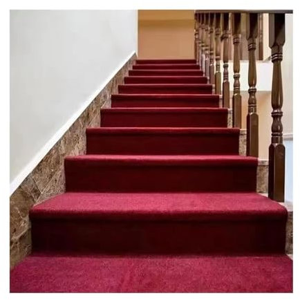 SUWOOPH Rollo de Alfombra Antideslizante autoadhesiva for escaleras, for amortiguación Segura y Superficie Antideslizante, Alfombrilla anticolisión for escalones(Deep Red,Width 90cm)