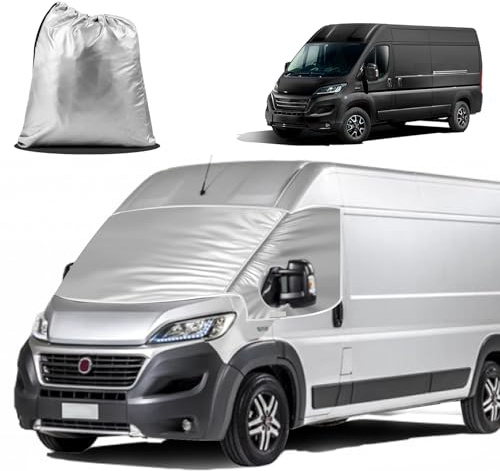 MaxAwe für FIAT Ducato 2006-2024 Auto Windschutzscheiben Abdeckung, Wasserdicht Sonnenschutz Frontscheibe Thermomatten, Blackout Anti-UV/Frost/Ice/Staub Wrap Cover Sonnenblenden für Frontscheibe