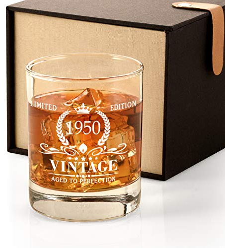 Triwol 1950 76th Birthday Gifts for Men, Vintage Whiskey Glass 76 Birthday Gifts for Dad, Son, Husband, Brother, Funny 76th Birthday Gift Present Ideas for Him, 76 Year Old Bday Party Decoration