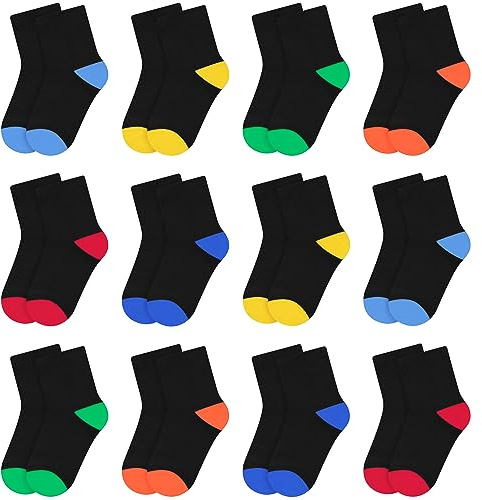 L&K-II 10/12 paia di calzini per bambini ragazzi ragazze calzini sportivi calzini invernali cotone per neonati sneakers calzini colorati cotton baby boy socks toddler socks 2819, 23-26