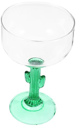 BRIGHTFUFU Cactus Design Margarita Glass Novelty Cocktail Glasses Unbreakable Drinking Cup for Home