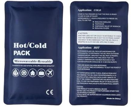 Lot de 2 Poches de Gel Dents de sagesse, Genou – Pain de Glace – Réutilisables – Thérapie Froid ou Chaud pour Soulager Douleurs Musculaires Entorses Contusions Gonflements – Congélateur ou Micro-ondes