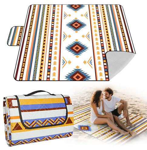 BBWELL Coperta da picnic, 200 x 200 cm, extra grande, per esterni, da campeggio, con maniglia, portatile, lavabile, per barbecue, escursionismo