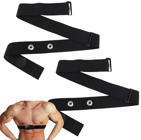 Brustband für Polar H10, H9, H7, verstellbar, wasserdicht, weich, Ersatz-Brustgurt, kompatibel mit Polar Wearlin Garmin Dual Running HRM, Schwarz, Länge 65 cm - 95 cm, 2 Stück