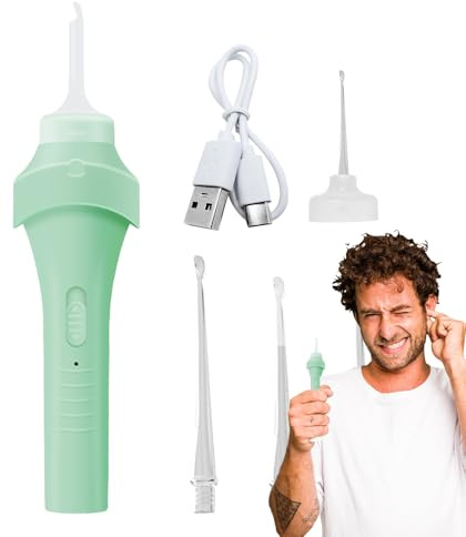 Kit per la rimozione del cerume – Pulitore elettrico riutilizzabile per orecchie con luce, strumento per la cura personale per prurito, pressione 'udito intasato, casa, viaggi, famiglia personale
