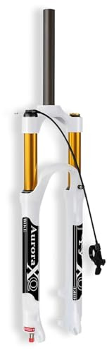 LYYCX AuroraXQ MTB Luft Federgabel 26/27,5 Zoll, Mountainbike Gabel 29 140mm Federweg,mit Rebound Adjust Kompatible 1,5-2,45 Reifen für MTB, AM, XC(Straight Remote Lockout,27,5 Zoll)