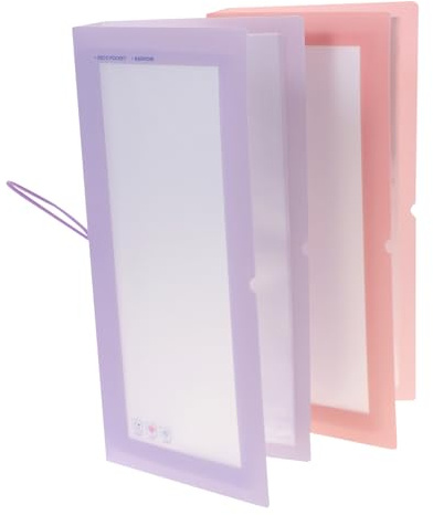 Homoyoyo 2pcs Sticker Collecting Album in Pastel Pink Purple Large Capacity Semi-Transparent Display Binder for Decals Organizing and Protecting Portable Storage Book for DIY Stationery