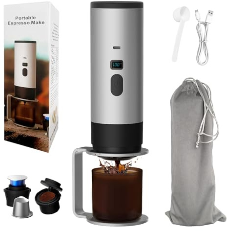 Bekasa Portable Coffee Maker, 3 in 1 Travel Espresso Machine 50 Cold Brews | 3 Modes USB Rechargeable Self-Heating for RV, Car, Home, Camping for Small/Large Capsules & Coffee Grounds