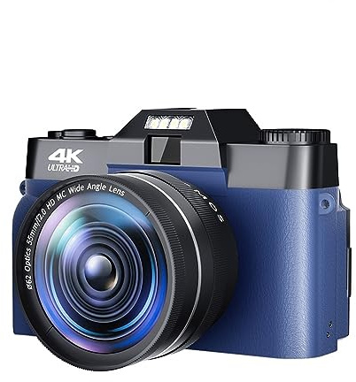 Cámara De Fotos Digital Vintage 48MP Lente Gran Angular Grabadora Fotográfica 4K Videocámara Compacta WIFI Blogger Vlogging Vídeo Imágenes Nítidas Detalladas(32G TF Card,With Wide Angle Lens01)