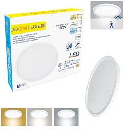 JDGMLUXED LED Deckenlampe mit Bewegungsmelder Innen,24W 2760LM,IP44,Ø 30 cm | 3 Farbtemperaturen Einstellbar(3000K/4000K/6500K),LED deckenleuchte mit bewegungsmelder,für Flur,Treppe,Balkon,Keller,1 Stück