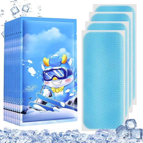 20 Sheets Cooling Fever Patch, up to 8 Hours Fever Cool Pads | Long-Lasting Cooling Gel Patches | Cooling Forehead Strips for Temperature Management, Cooling Compress for Head