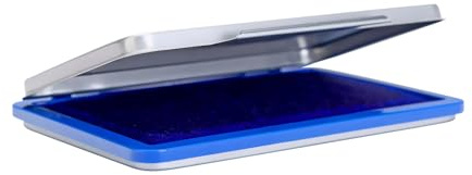 Stempelkissen Nr.2 10er Set, 11 x 7 cm, Blau, nachfüllbares Handstempelkissen mit Metalldeckel, wasserbasierte Tinte ohne Öl, Büro und Verwaltung, für Polymer- und Gummistempel geeignet (10 Stück)