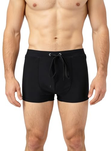 SCCGKP Mens Tight Swim Trunks Swimwear Quick Dry Bathing Suit Swim Brief Square Leg Board Short